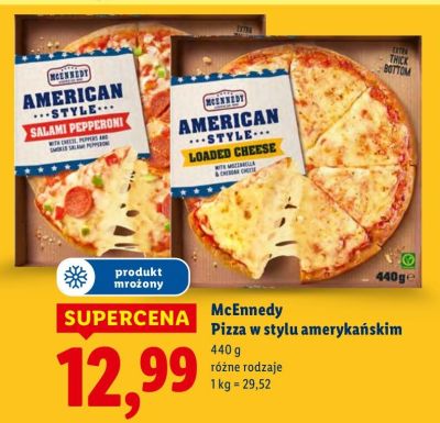 Pizza w stylu amerykańskim McEnnedy różne rodzaje promocja w Lidl