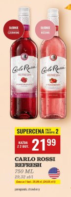 Wino Carlo Rossi Refresh 750ml strawberry promocja w Biedronka