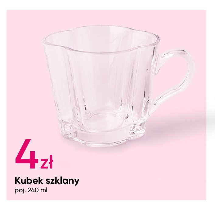 Kubek szklany 240 ml promocja w Pepco