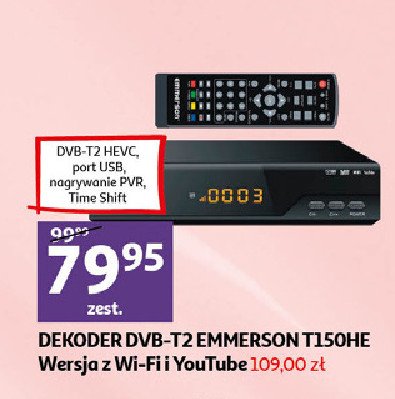 Dekoder dvb-t2 z wifi i youtube Emmerson promocja