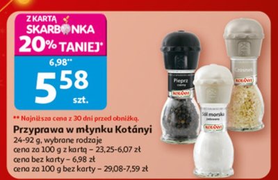 Przyprawa w młynku Kotányi wybrane rodzaje promocja w Auchan
