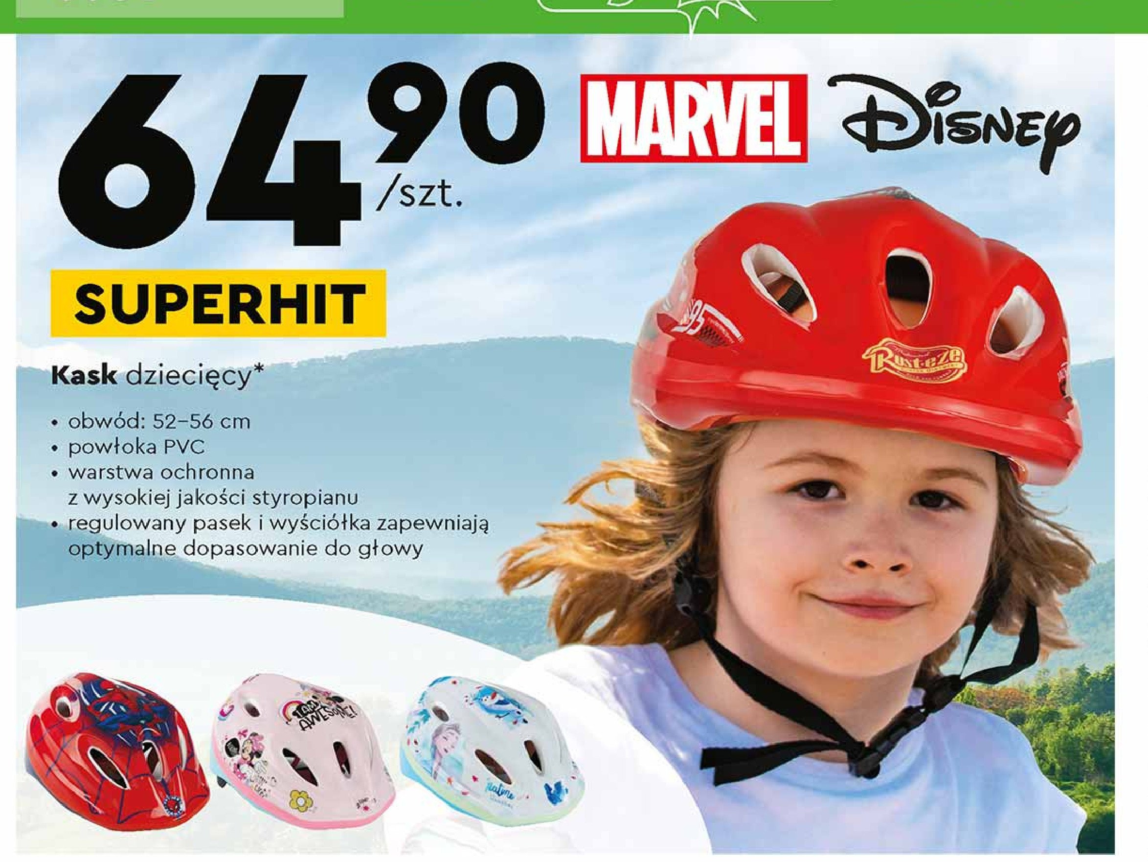 Kask rowerowy dziecięcy spiderman promocja