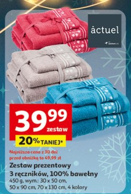 Zestaw prezentowy 3 ręczników 100% bawełny promocja w Auchan