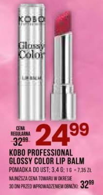Pomadka do ust Kobo Professional Glam Color Lip Balm promocja w Drogerie Natura