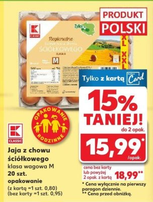 Jaja z chowu ściółkowego M promocja w Kaufland