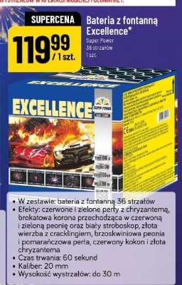 Fajerwerki Bateria z fontanną Excellence Super Power 36 strzałów 1 szt. promocja w POLOmarket