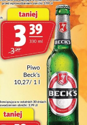 Piwo Beck's 330 ml promocja w Prim Market
