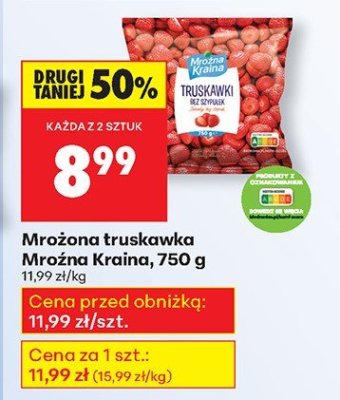 Mrożona truskawka 750 g promocja w Biedronka