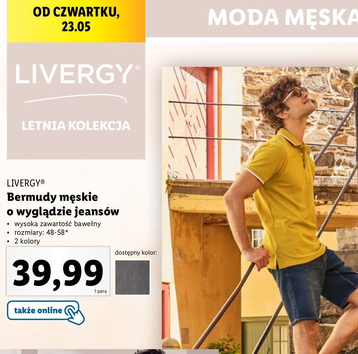 Bermudy jeansowe 48-58 Livergy promocja