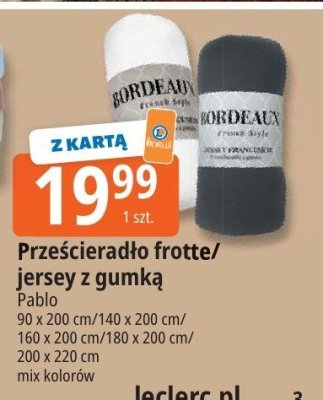 Prześcieradło frotte/jersey z gumką Pablo promocja w Leclerc
