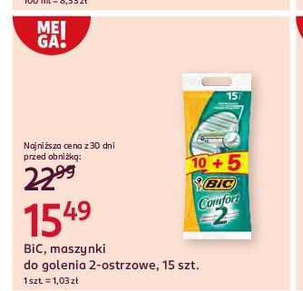 Maszynka do golenia Bic comfort 2 promocja w Rossmann