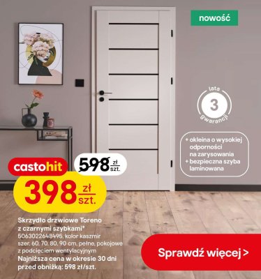 Drzwi Skrzydło drzwiowe Toreno z czarnymi szybkami promocja w Castorama