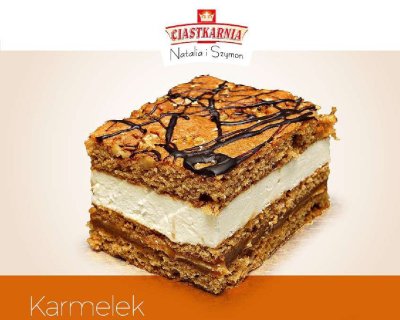 Ciasto Karmelek Ciastkarnia Natalia i Szymon promocja w TOPAZ