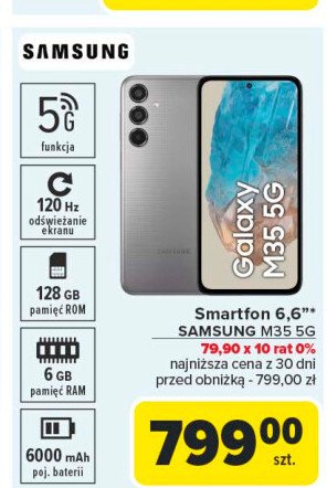Smartfon m35 6/128 gb czarny Samsung galaxy promocja