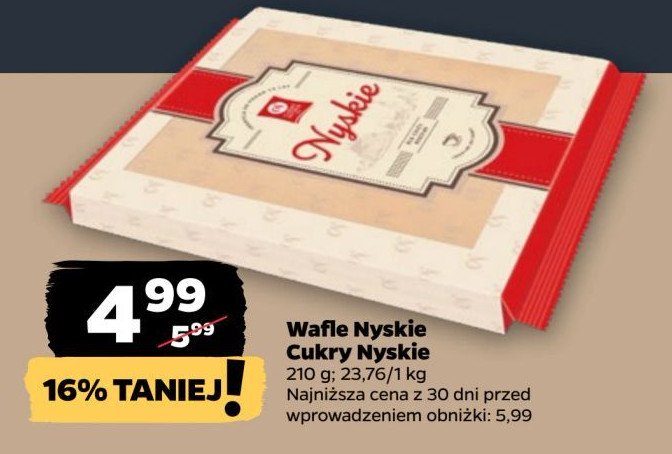 Wafle nyskie Cukry nyskie promocja