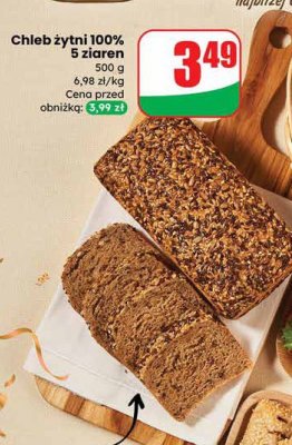 Chleb żytni 100% 5 ziaren promocja w Dino