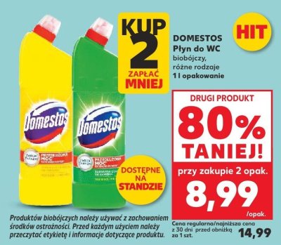 Płyn do WC DOMESTOS biobójczy różne rodzaje 1 l promocja w Kaufland