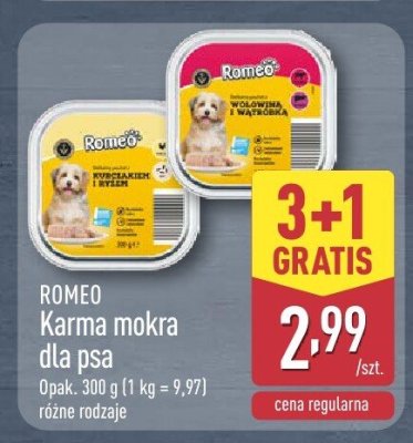 Karma mokra dla psa ROMEO 300 g różne rodzaje promocja w Aldi