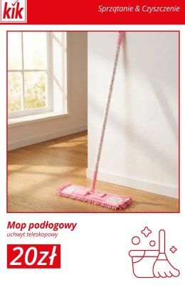 Mop podłogowy uchwyt teleskopowy promocja w KiK