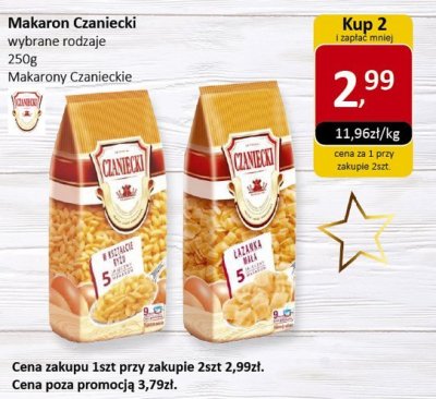 Makaron Czaniecki wybrane rodzaje 250g Makarony Czanieckie promocja w Market Point