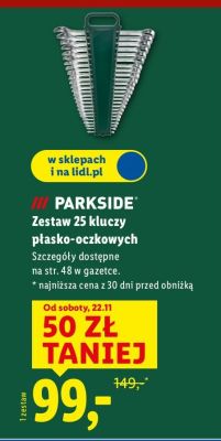 Zestaw 25 kluczy płasko-oczkowych  promocja w Lidl
