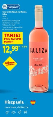 Wino Tempranillo Rosado La Mancha Caliza różowe wytrawne promocja w Lidl