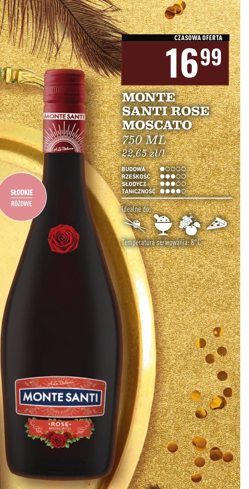 Wino Monte santi rose moscato promocja w Biedronka