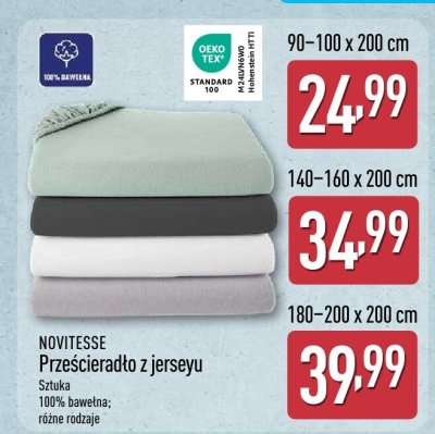 Prześcieradło z jerseyu 180-200 x 200 cm promocja w Aldi