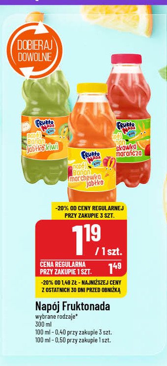 Napój jabłko banan kiwi Fruktonada promocja w POLOmarket