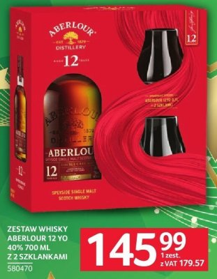 Whisky Aberlour 12 yo 40% 700 ml z 2 szklankami promocja w Selgros