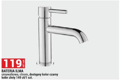 Bateria ILMA umywalkowa, chrom, dostępny kolor czarny kolor złoty 149 zł/1 szt. promocja w Merkury Market