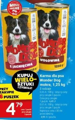 Karma dla psa Wonder Dog mokra 1,25 kg promocja w Twój Market