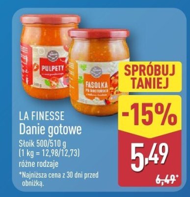 Danie gotowe La Finesse różne rodzaje promocja w Aldi