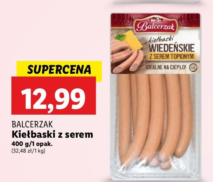 Kiełbaski wiedeńskie z serem topionym Balcerzak promocja w Lidl