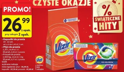 Kapsułki do prania VIZIR wybrane rodzaje promocja w Intermarche
