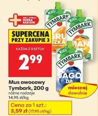 Mus owocowy różne rodzaje promocja w Biedronka