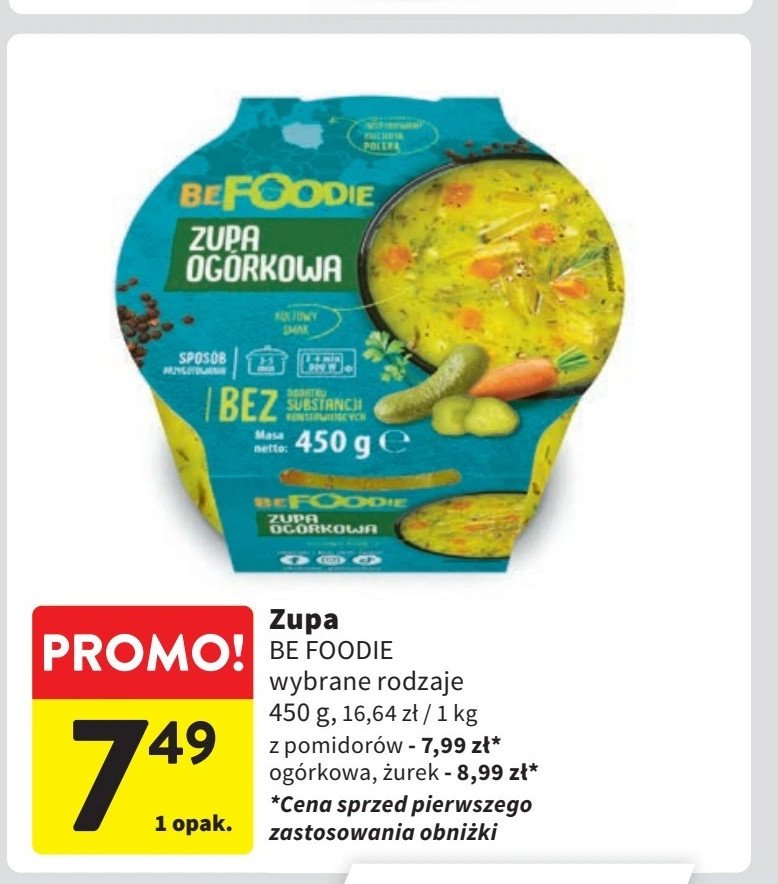 Zupa ogórkowa To be foodie promocja w Intermarche