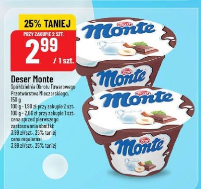 Deser Monte czekoladowy truskawkowy promocja w POLOmarket