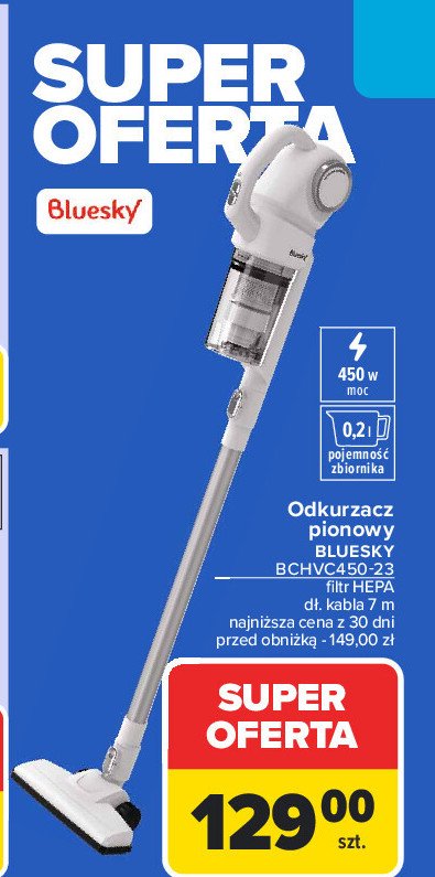 Odkurzacz pionowy bchvc450-23 Bluesky promocja