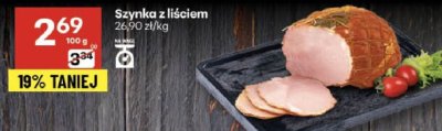 Szynka z liściem 26,90 zł/kg promocja w Delikatesy Centrum