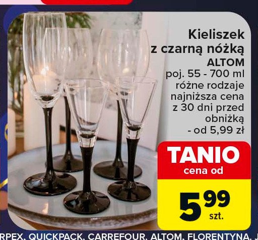 Kieliszek do wina na czarnej nóżce 330 ml Altom promocja