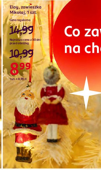 Zawieszka na choinkę mikołaj Eloy promocja w Rossmann