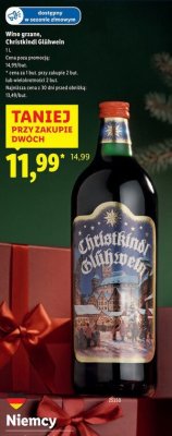 Wino Christkindl Glühwein promocja w Lidl