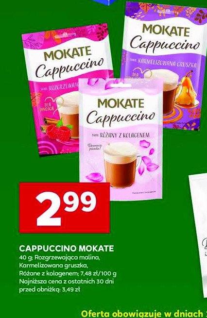 Cappucino rozgrzewająca malina Mokate cappuccino promocja w Stokrotka