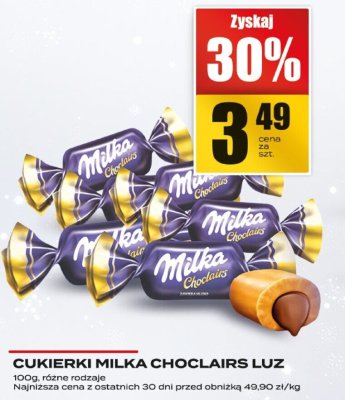 Cukierki MILKA CHOCLAIRS LUZ promocja w Supeco