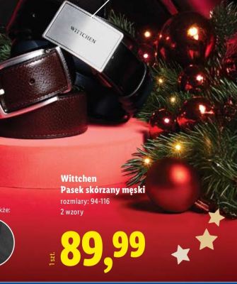 Pasek skórzany męski rozm.  94-116  promocja w Lidl