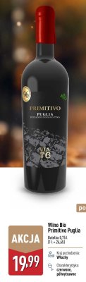 Wino Bio Primitivo Puglia promocja w Aldi
