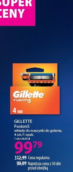 Wkłady wymienne do maszynki Gillette fusion 5 promocja w Hebe