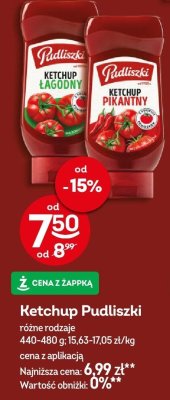 Ketchup Pudliszki różne rodzaje promocja w Żabka