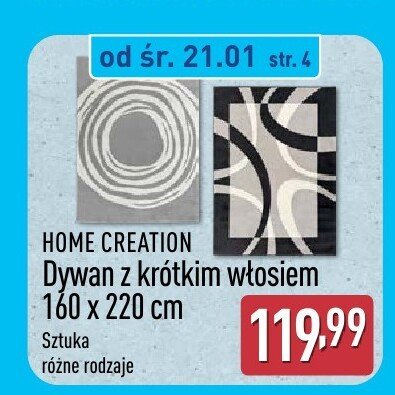 Dywan z krótkim włosiem 140x220 cm promocja w Aldi
